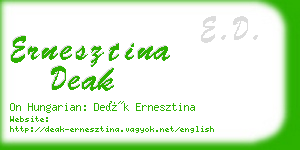 ernesztina deak business card